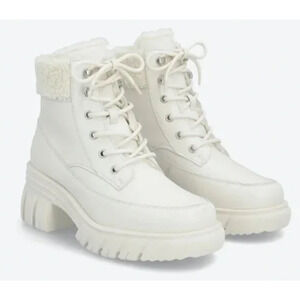 Aldo Nydoremas Boots Waterproof Off White Lug Sole Faux Fur NEW 8.5 US